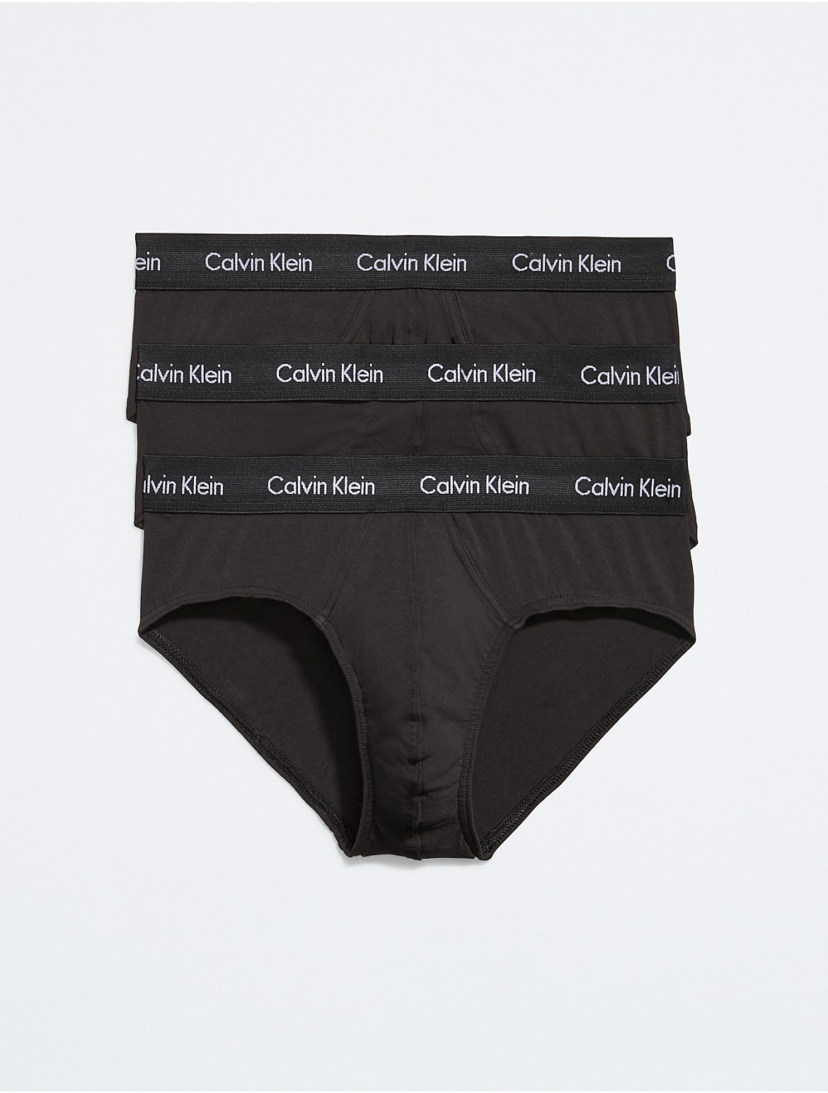 Calvin Klein Men's Cotton Stretch 3-Pack Hip Brief - Black - S