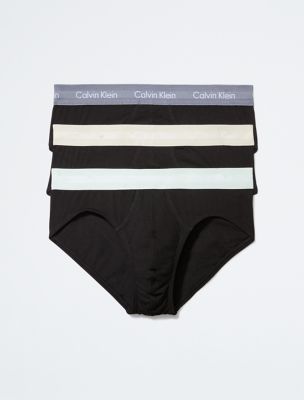 Cotton Stretch 3-Pack Hip Brief, Black/Dragonfly/Mudstone/Asphalt Grey