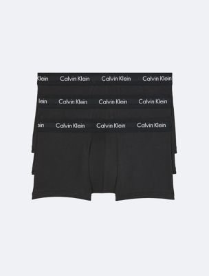 Cotton Stretch 3-Pack Low Rise Trunk, Black