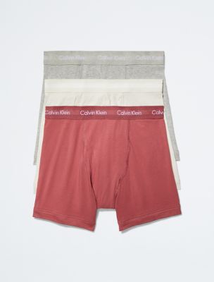 Cotton Stretch 3-Pack Boxer Brief, Grey Heather/Silver Birch/Raspberry Blush
