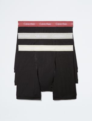 Cotton Stretch 3-Pack Boxer Brief, Black/Grey Heather/Silver Birch/Raspberry Blush