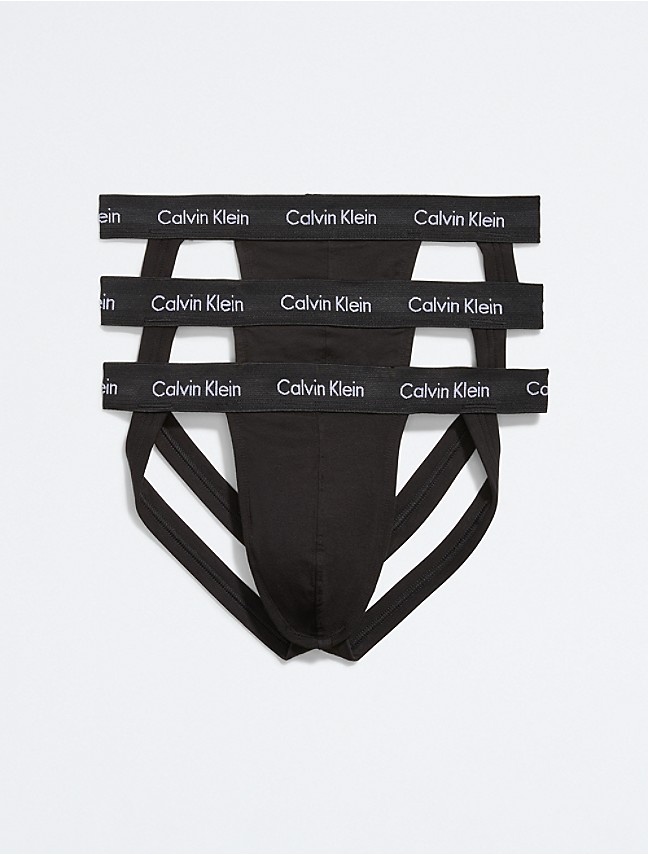 Calvin Klein Cotton Stretch Thong 2 Pack In Black