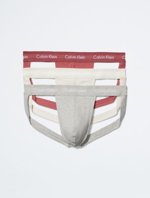 Cotton Stretch 3-Pack Jock Strap, Grey Heather/Silver Birch/Raspberry Blush
