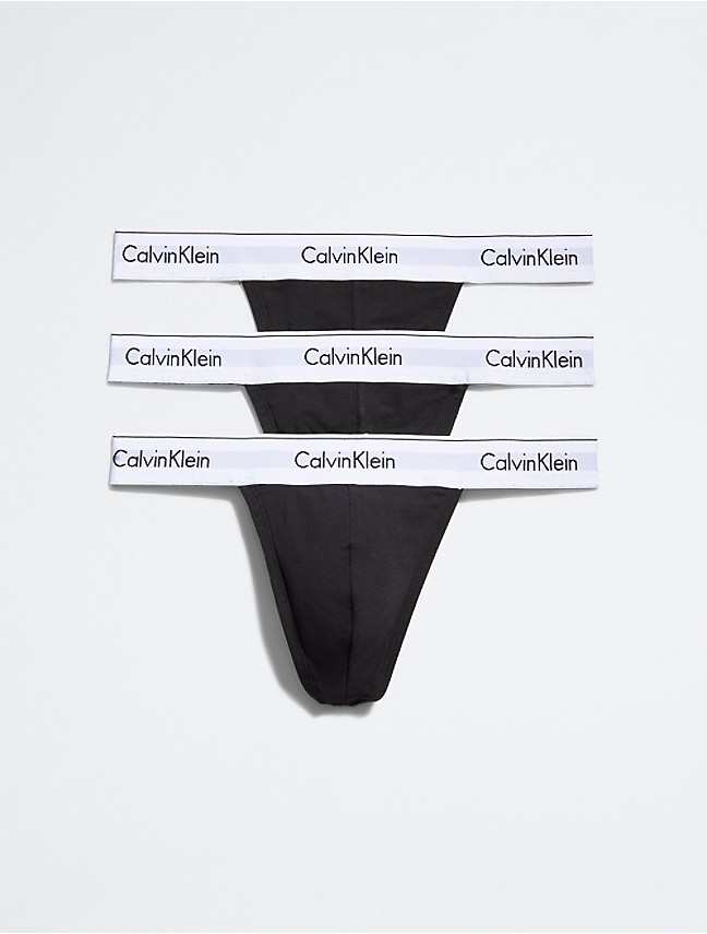 Calvin Klein Micro Stretch Wicking Thong 3-Pack Black NB2567-001