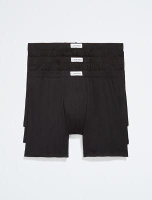 Calvin Klein Men's 3 Pack Cotton Stretch Boxer Briefs, Black, M at