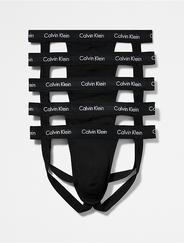 Calvin Klein Men's Cotton Stretch 3-Pack Jock Strap, Black, X-Large :  : Esporte