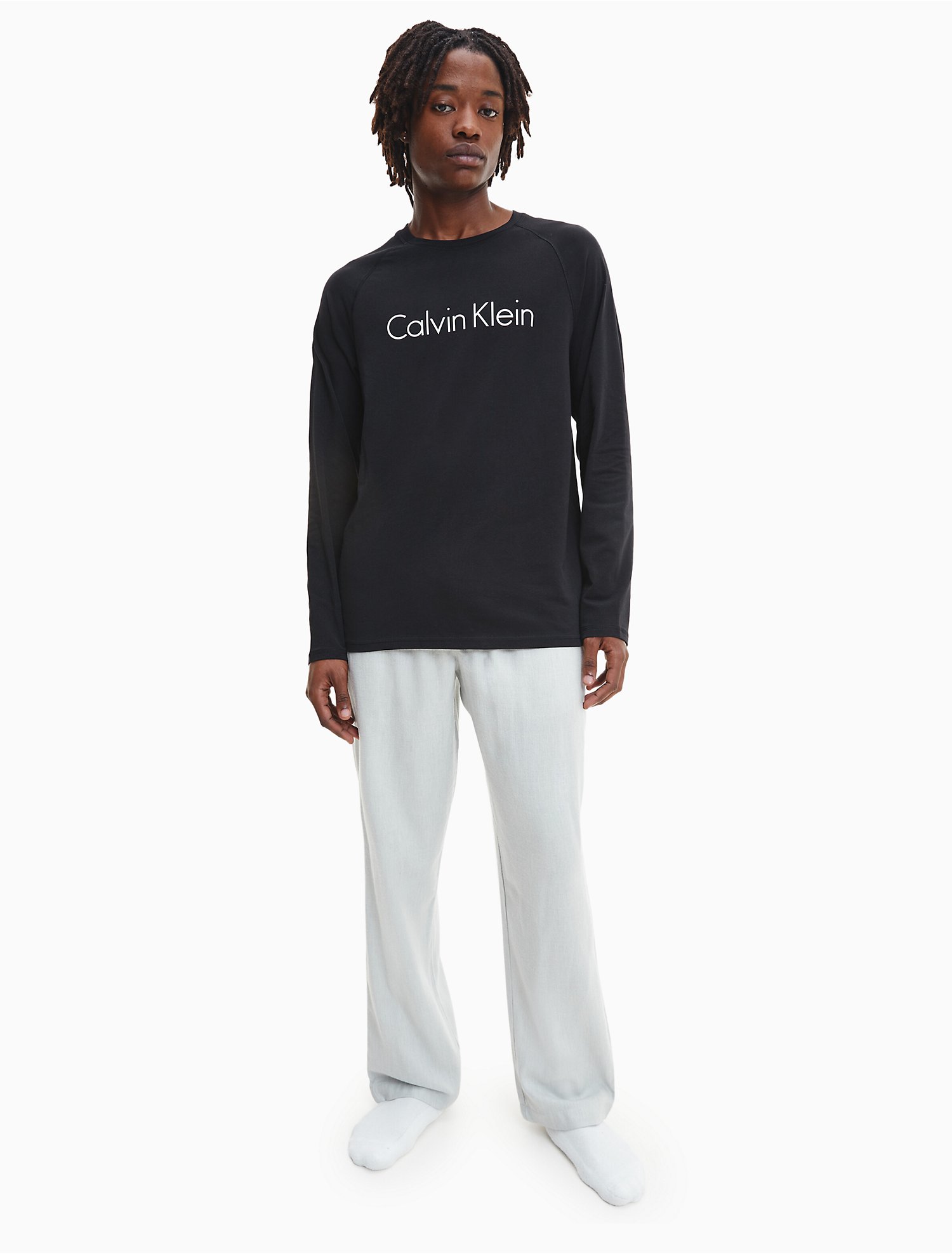 Holiday Long Sleeve Tee + Flannel Pajama Pants Set | Calvin Klein® USA