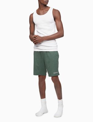 Image of CK Chill Heathered Logo Drawstring Lounge Shorts