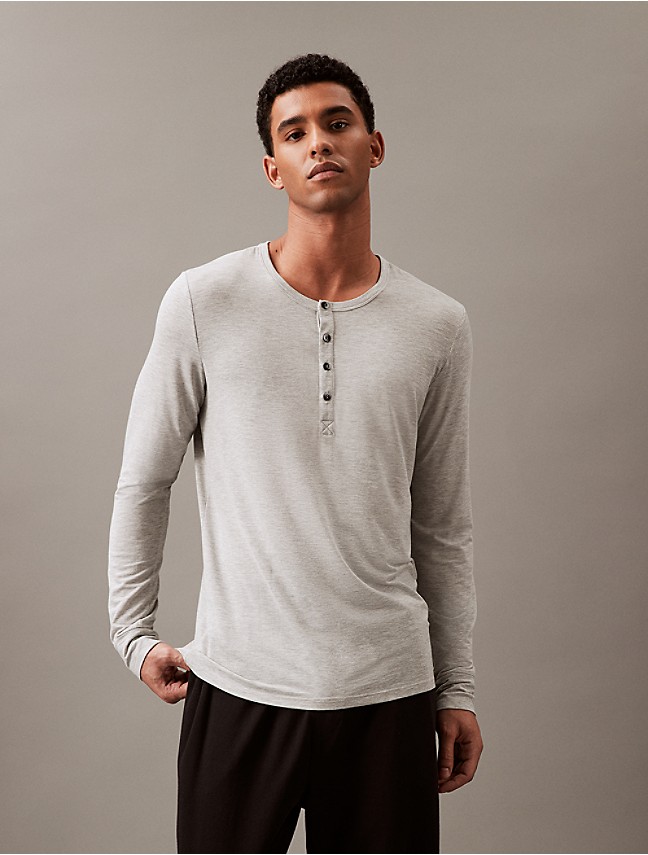 Calvin Klein Long Sleeve Logo Lounge T-Shirt, Black, S