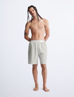 Calvin Klein cotton sleep shorts in light grey