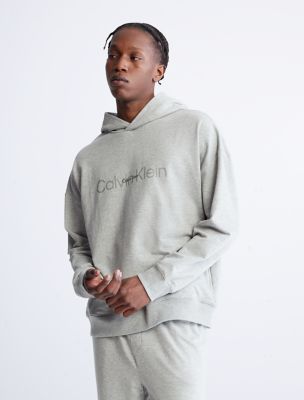 Calvin Klein embossed logo comfort hoodie in dark grey