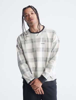 Modern Cotton Lounge Holiday Plaid Crewneck Sweatshirt | Calvin Klein® USA