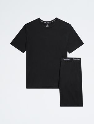 Calvin Klein Ck Button Down Sleep Shirt And Trouser Pyjama Set in Black for  Men