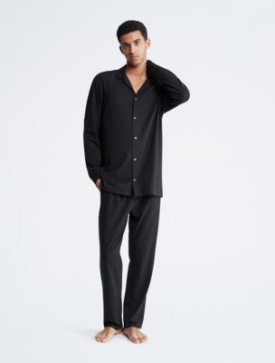 Calvin Klein Ck Button Down Sleep Shirt And Trouser Pyjama Set in Black for  Men