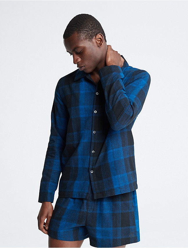Calvin Klein Check Flannel Pyjama Set in Rouge – Mish