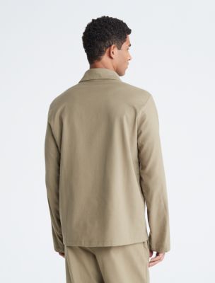 Pure Flannel Classic Sleep Button-Down Shirt, Dusky Green