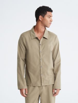Pure Flannel Classic Sleep Button-Down Shirt, Dusky Green