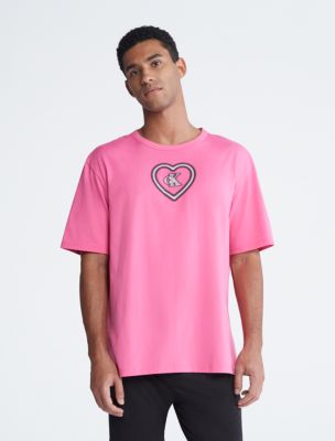 Calvin Klein 1996 Cotton Unlined Triangle Neon Heart/Carmine Rose LG  (Women's 12-14) at  Women's Clothing store