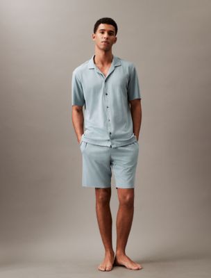 CK Black Button-Down Sleep Shirt + Shorts, 