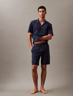 CK Black Button-Down Sleep Shirt + Shorts, 