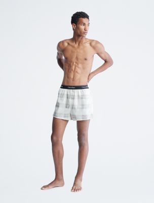 Calvin Klein Modern Cotton Stretch Holiday Textured Plaid Boxer