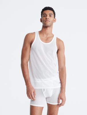 Calvin Klein Body Mesh Tank Top in White for Men