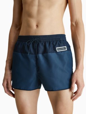Express 7 1/2 Performance Mesh Boxer Brief With Side Pocket Blue Men's