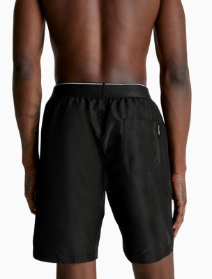 Calvin Klein all-over monogram logo swim shorts in black