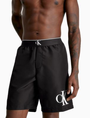 Calvin Klein Men's Ck Jeans Monogram Logo Fleece Shorts, Black