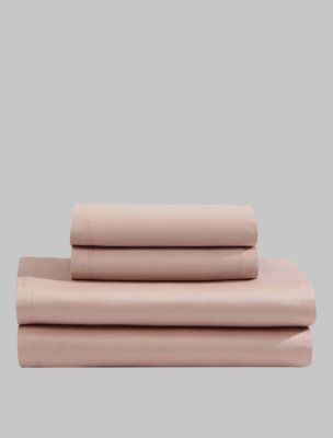 Organic Earth Cotton Sateen Sheet Set, Clay Pink