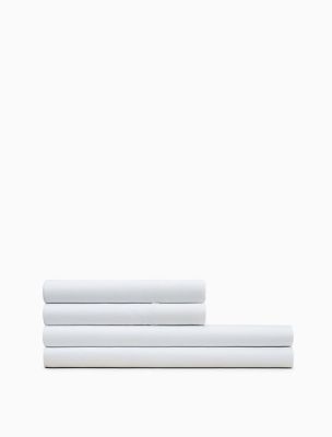 Twin Modern Cotton Body Flat Sheet, White