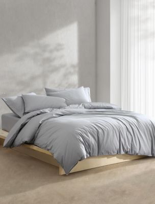 Washed Percale Cotton Duvet Cover Set Calvin Klein