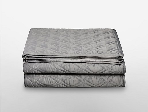 Champagne Quilted Coverlet In Pewter Calvin Klein