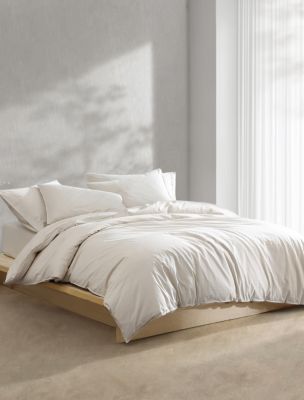 Washed Percale Cotton Comforter Set , Light Beige