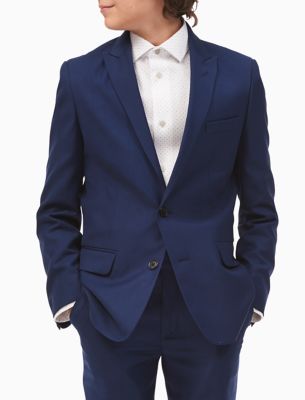 calvin klein navy blue suit