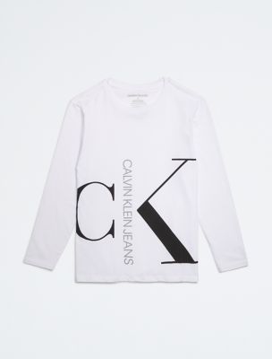 Little Boys Split Monogram Logo T-Shirt, White