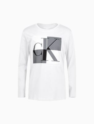 Calvin Klein long sleeve t-shirt with logo print in black