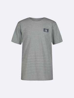 Boys Linear Stripe Crewneck T-Shirt, Quarry