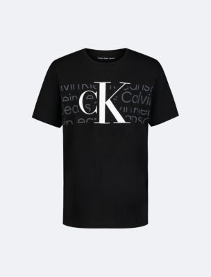 Boys Layered Monogram Logo Graphic Crewneck T Shirt Calvin Klein