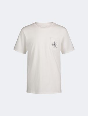 Calvin Klein cotton central logo t-shirt in white