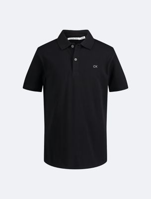Boys Micro Pique Solid Polo Shirt, Black