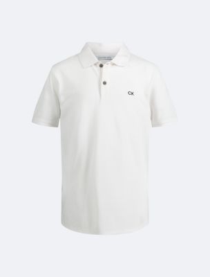 Boys Micro Pique Solid Polo Shirt, White