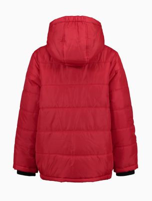 calvin klein big boys hooded bubble jacket