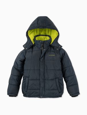 calvin klein big boys hooded bubble jacket