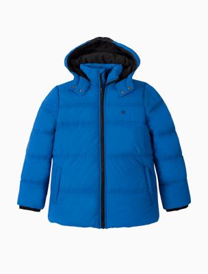 calvin klein big boys hooded bubble jacket