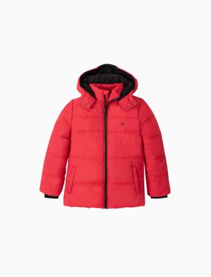 calvin klein big boys hooded bubble jacket