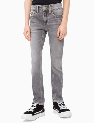 Boys Slim Fit Mid Grey Jeans | Calvin Klein