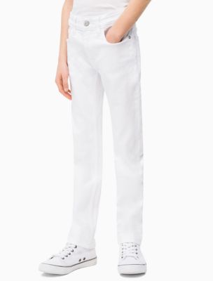 Boys Slim Fit White Jeans | Calvin Klein