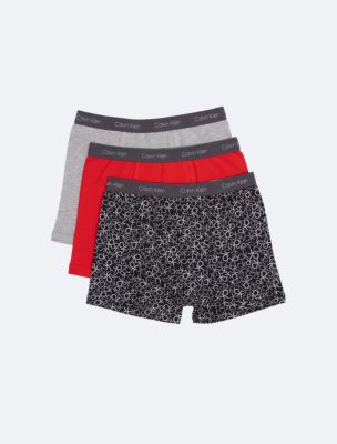 Boys Cotton Stretch 3-Pack Boxer Brief, Black Toss / High Risk Red / Heather Grey