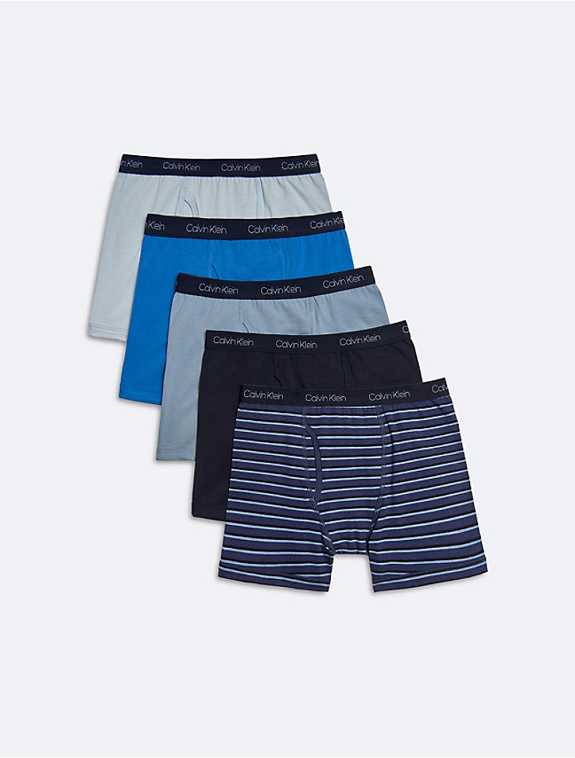 Calvin Klein Boys' Modern Cotton Assorted Boxer Briefs Underwear,  Multipack, Black, Grey, White, Light Blue, Navy, Small : :  Clothing, Shoes & Accessories